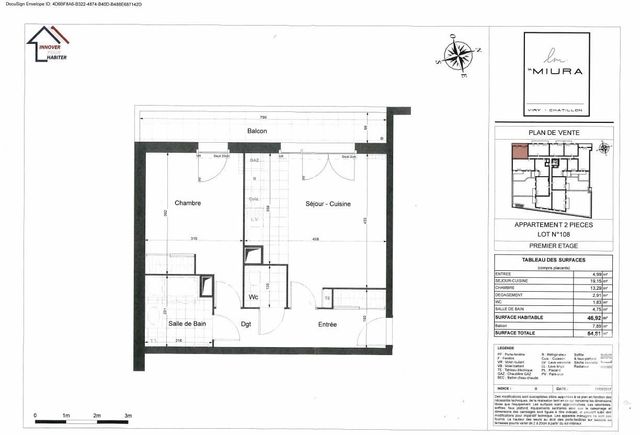 Appartement F2 à louer - 2 pièces - 46,92 m2 - Viry Chatillon - 91 - ILE-DE-FRANCE