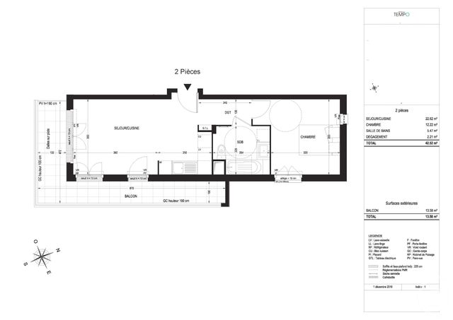 Appartement F2 à louer - 2 pièces - 42,52 m2 - Romainville - 93 - ILE-DE-FRANCE