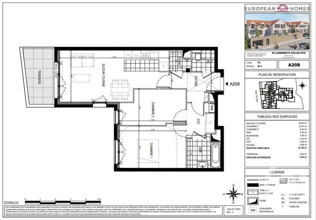 Appartement F3 à vendre - 3 pièces - 67,92 m2 - Gif Sur Yvette - 91 - ILE-DE-FRANCE