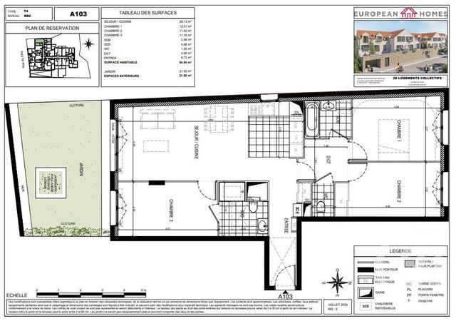 Appartement F4 à vendre - 4 pièces - 84,84 m2 - Gif Sur Yvette - 91 - ILE-DE-FRANCE