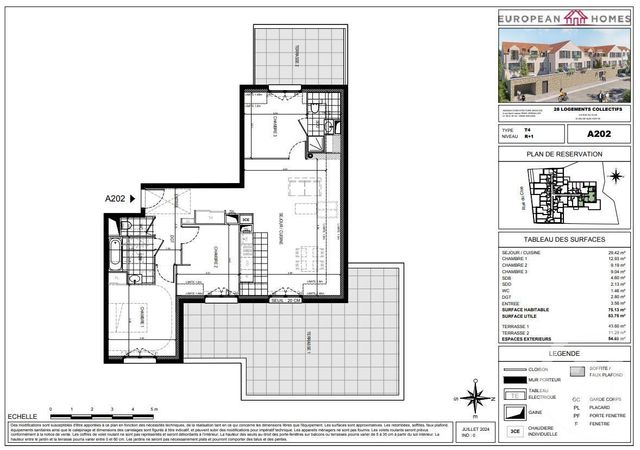 Appartement F4 à vendre - 4 pièces - 75,13 m2 - Gif Sur Yvette - 91 - ILE-DE-FRANCE