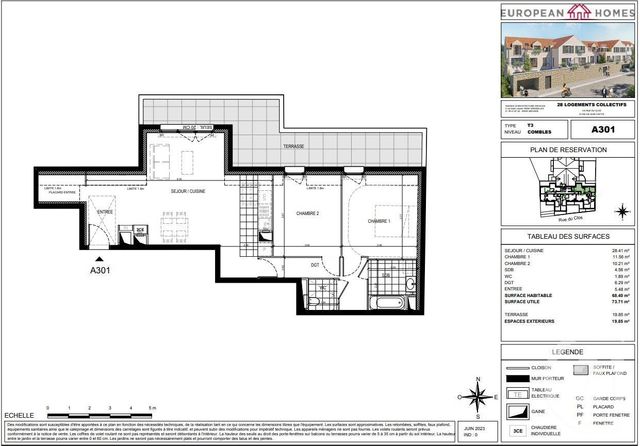 Appartement F3 à vendre - 3 pièces - 68,41 m2 - Gif Sur Yvette - 91 - ILE-DE-FRANCE