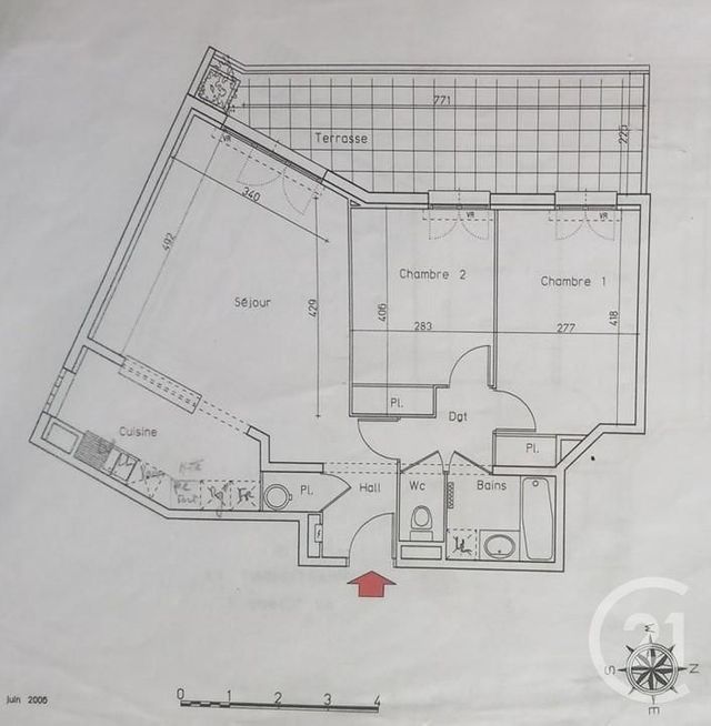 Appartement T3 à louer - 3 pièces - 65,90 m2 - Toulouse - 31 - MIDI-PYRENEES