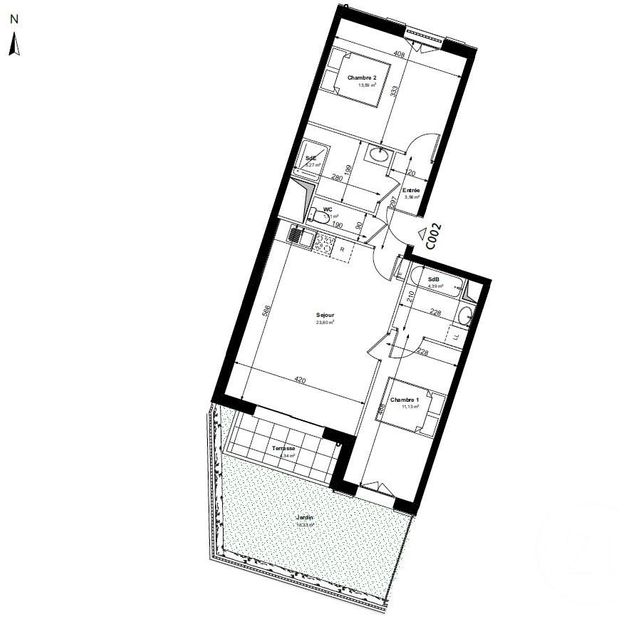 Appartement F3 à vendre - 3 pièces - 63,25 m2 - Champs Sur Marne - 77 - ILE-DE-FRANCE