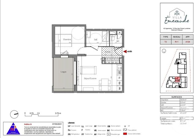 Appartement T2 à vendre - 2 pièces - 20,30 m2 - Clermont L Herault - 34 - LANGUEDOC-ROUSSILLON