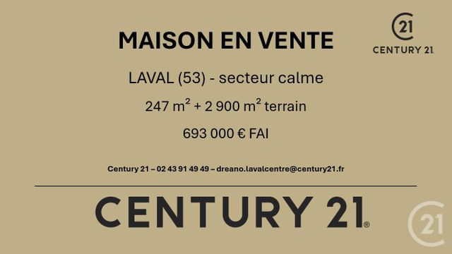 Maison à vendre - 8 pièces - 247 m2 - Laval - 53 - PAYS-DE-LOIRE