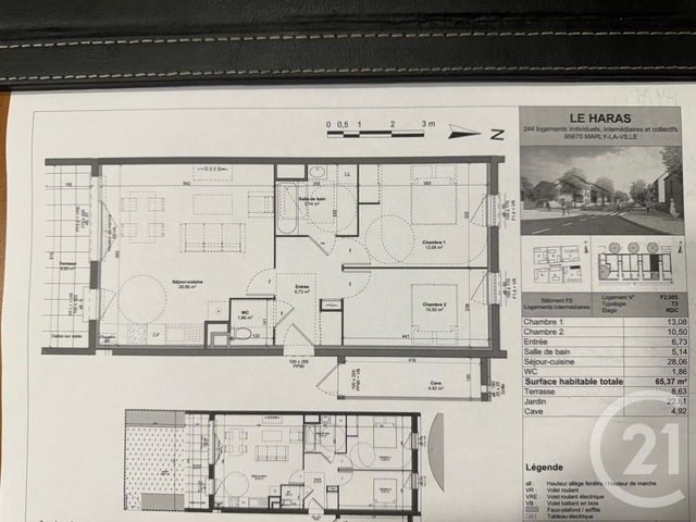Appartement F3 à vendre - 3 pièces - 65,37 m2 - Marly La Ville - 95 - ILE-DE-FRANCE