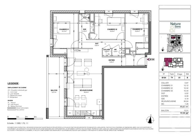 Appartement F4 à vendre - 4 pièces - 80,67 m2 - Gap - 05 - PROVENCE-ALPES-COTE-D-AZUR