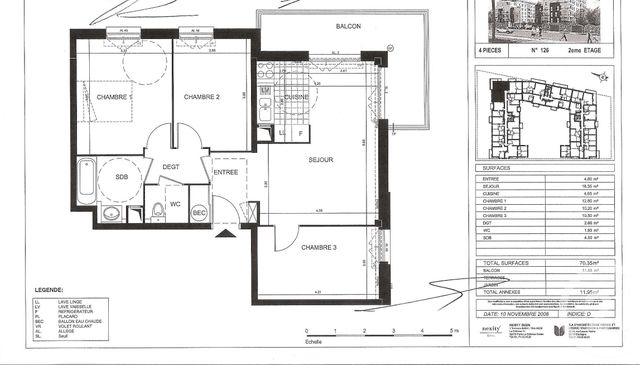 Appartement a louer bois-colombes - 4 pièce(s) - 70.4 m2 - Surfyn