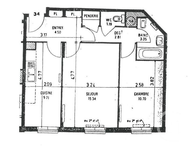 Appartement F2 à vendre - 2 pièces - 49,18 m2 - Puteaux - 92 - ILE-DE-FRANCE